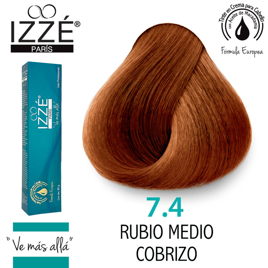 IZZÉ TINTE GZ7.4 RUBIO MEDIO COBRIZO 90GR