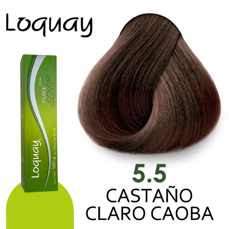 LOQUAY TINTE LQ5.5 CASTAÑO CLARO CAOBA 120GR