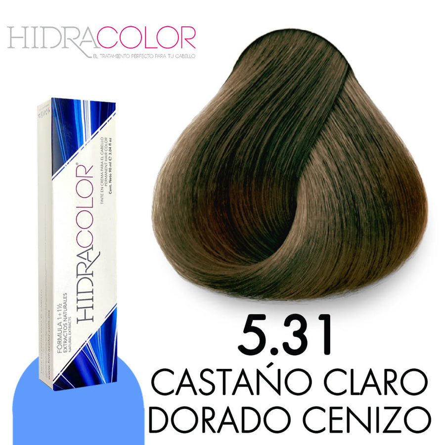 HIDRACOLOR TINTE H5.31 CASTAÑO CLARO DORADO CENIZO 90 ML