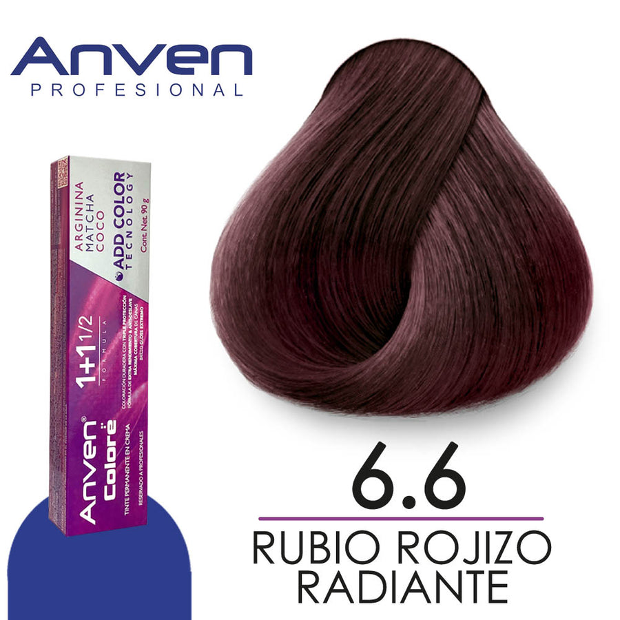 ANVEN TINTE A6.6 RUBIO ROJIZO RADIANTE 90GR