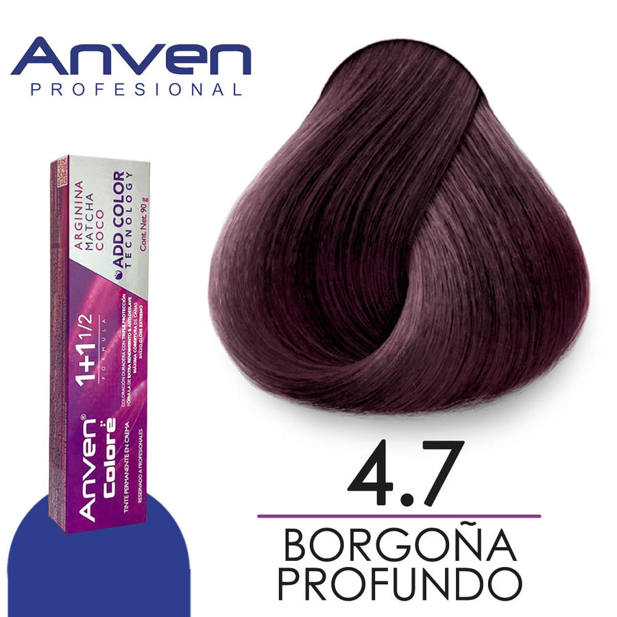 ANVEN TINTE A4.7 BORGOÑA PROFUNDO 90GR