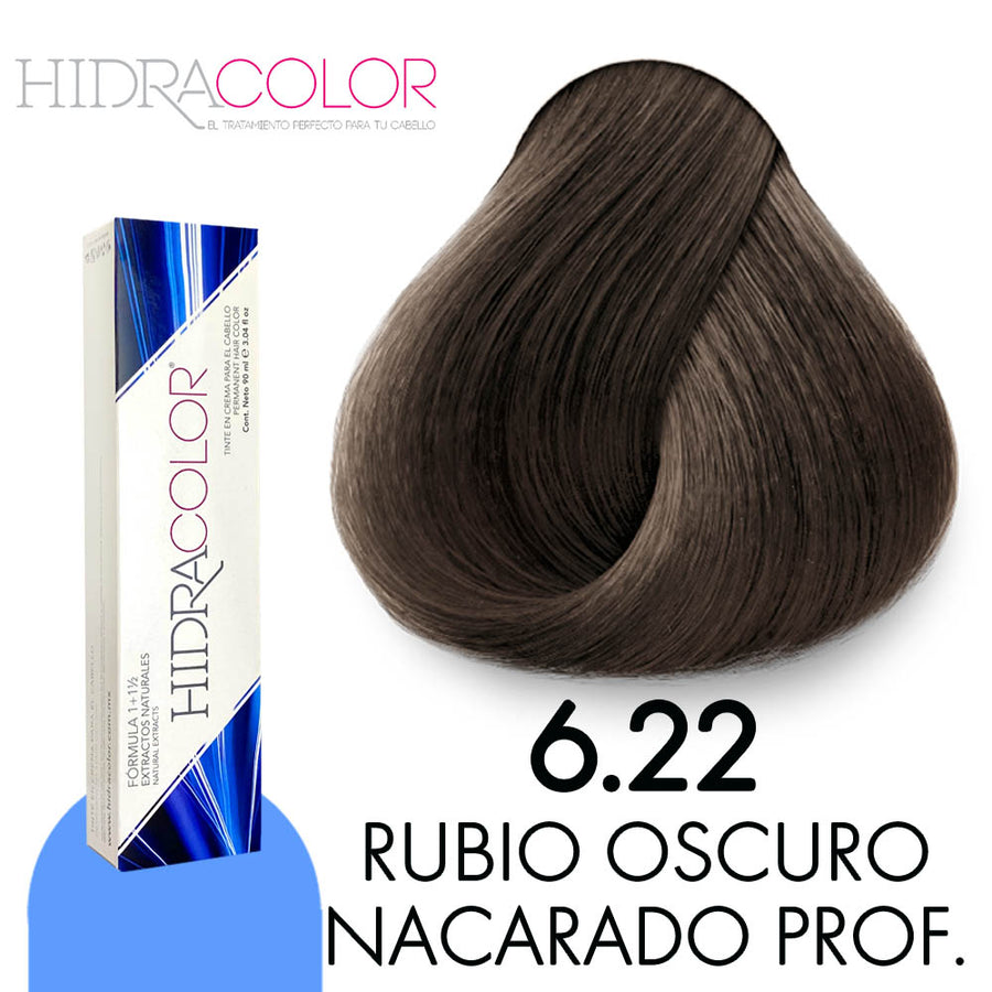 HIDRACOLOR TINTE H6.22 RUBIO OSCURO NACARADO PROFUNDO 90 ML