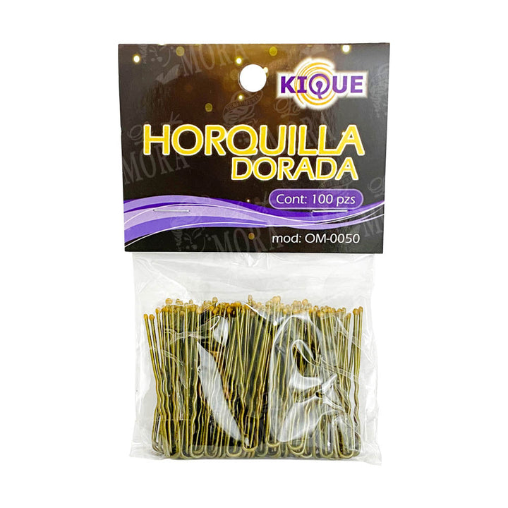 HORQUILLA DORADA KIQUE 100 PZ OM-0050
