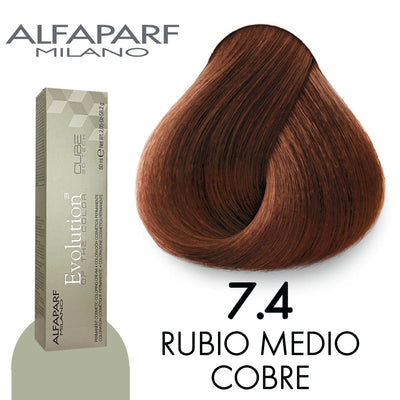 ALFAPARF TINTE 7.4 RUBIO MEDIO COBRE 58.2 GR