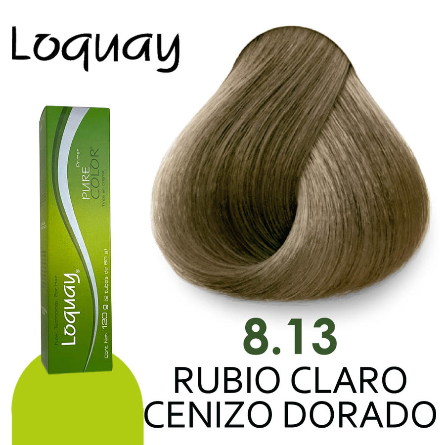 LOQUAY TINTE LQ8.13 RUBIO CLARO CENIZO DORADO 120GR
