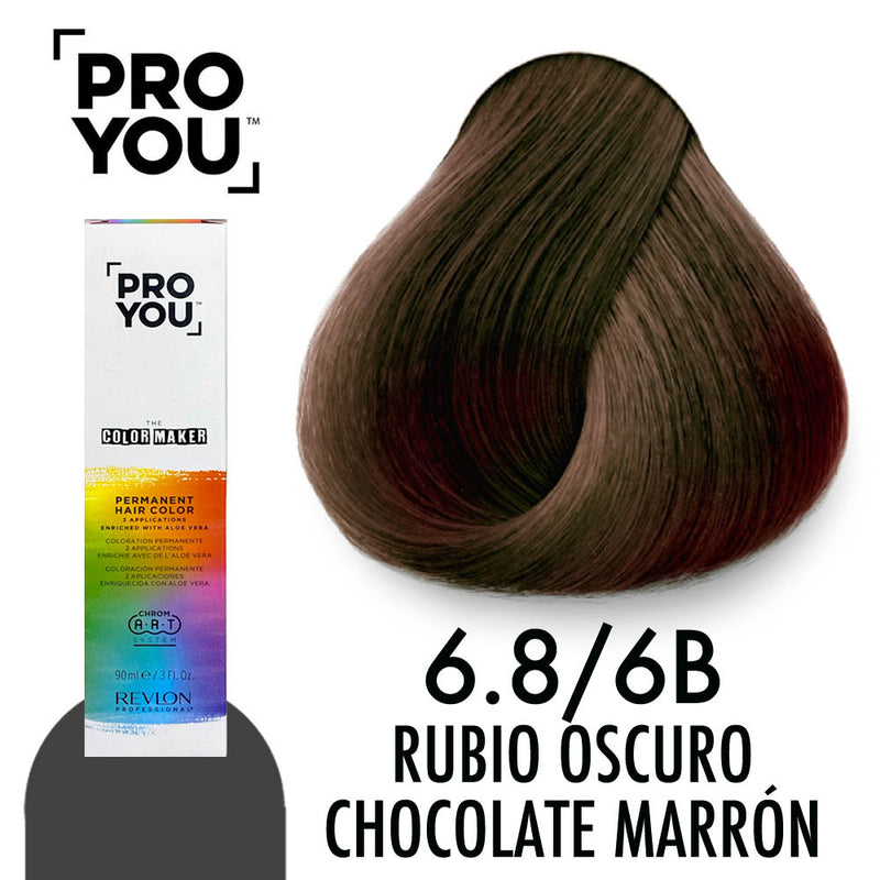 REVLON PRO YOU COLOR MAKER TINTE PY 6.8/6B RUBIO OSCURO CHOCOLATE MARRON 90 ML