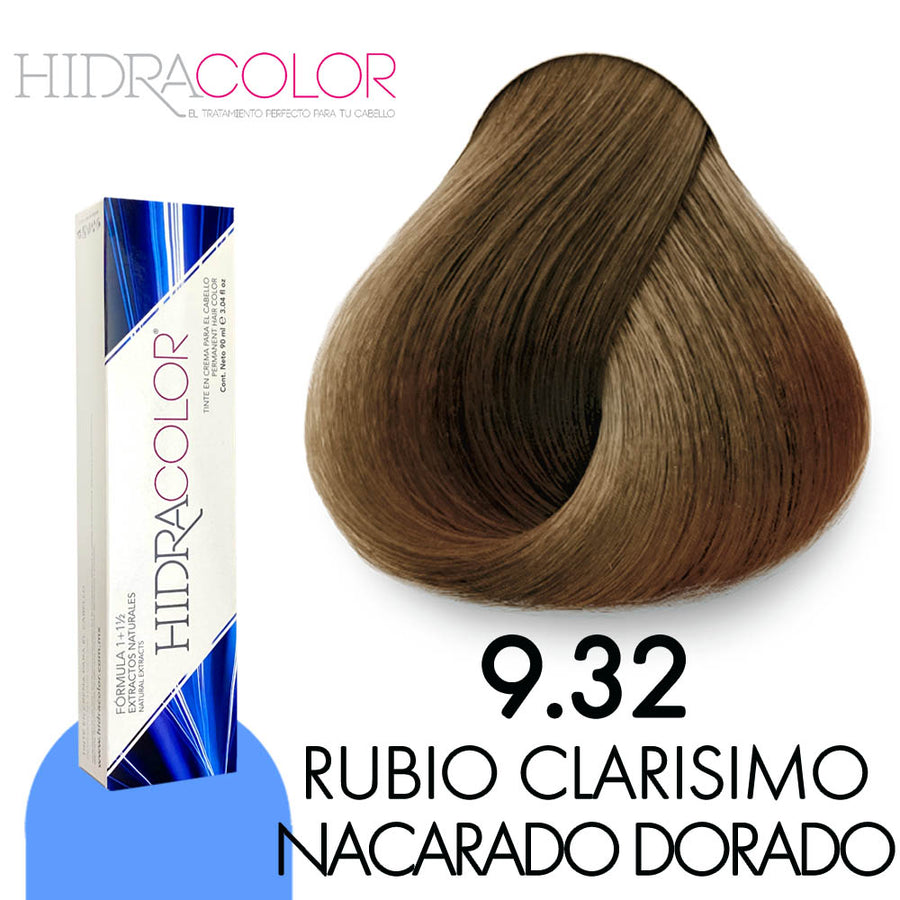 HIDRACOLOR TINTE H9.32 RUBIO CLARISIMO NACARADO DORADO 90 ML