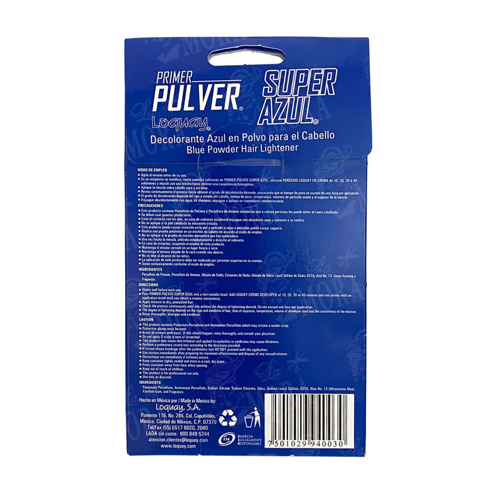 LOQUAY PRIMER PULVER POLVO DECOLORANTE SUPER AZUL 50GR