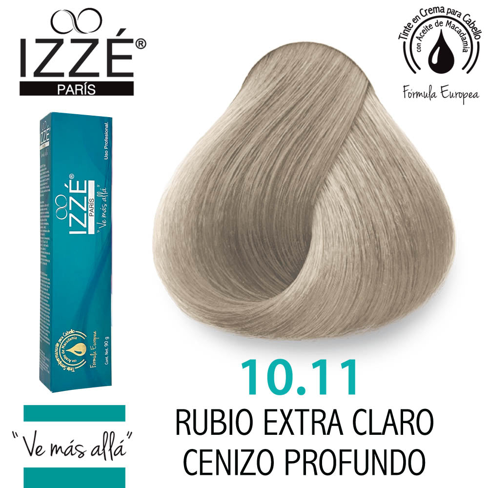 IZZÉ TINTE GZ10.11 RUBIO EXTRA CLARO CENIZO PROFUNDO 90GR