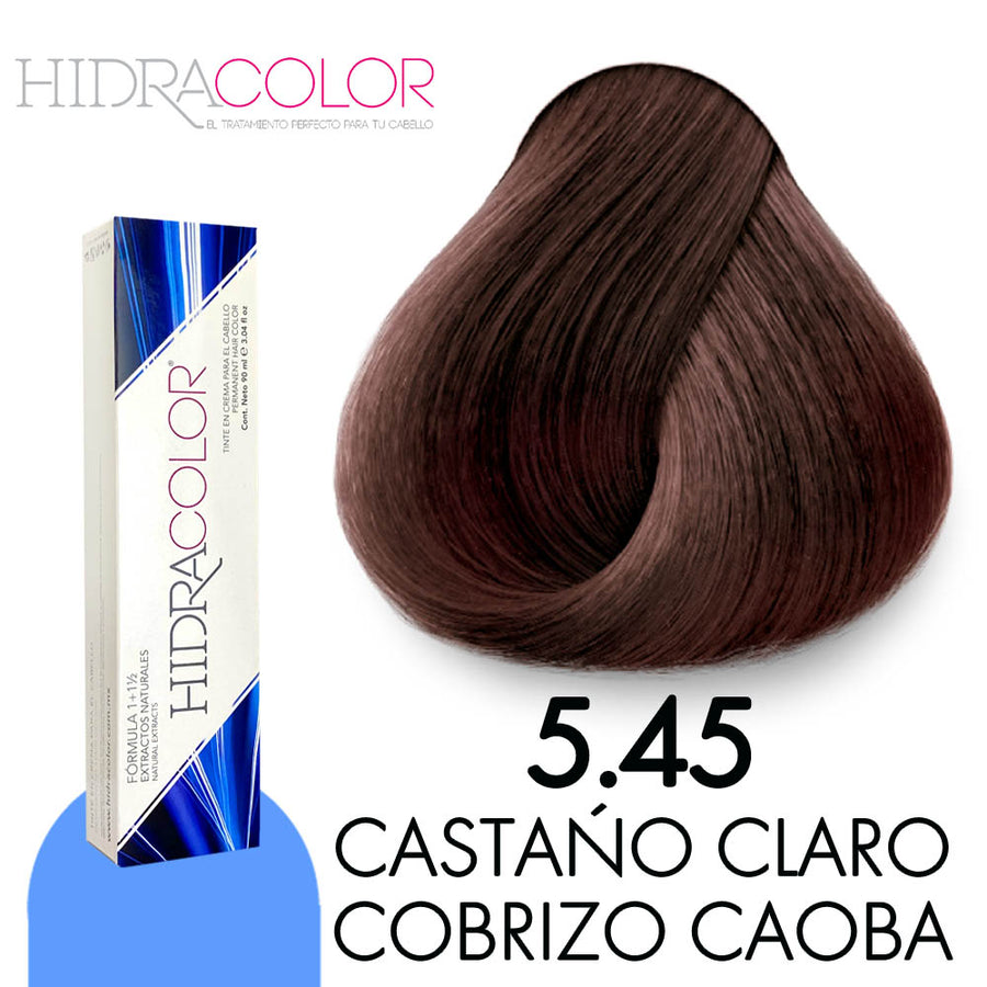 HIDRACOLOR TINTE H5.45 CASTAÑO CLARO COBRIZO CAOBA 90 ML