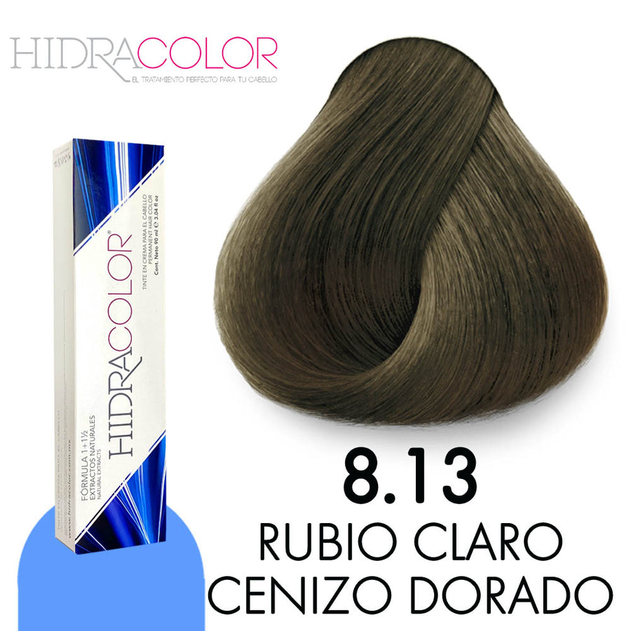 HIDRACOLOR TINTE H8.13 RUBIO CLARO CENIZO DORADO 90 ML