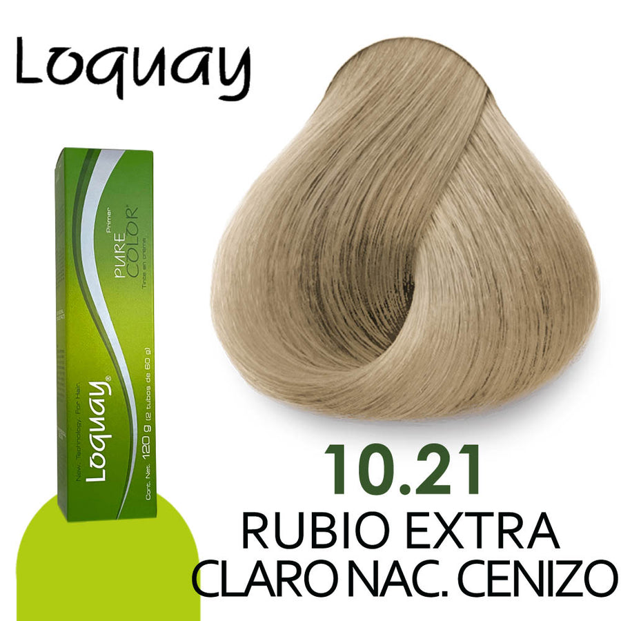 LOQUAY TINTE LQ10.21 RUBIO EXTRA CLARO NACARADO CENIZO 120GR