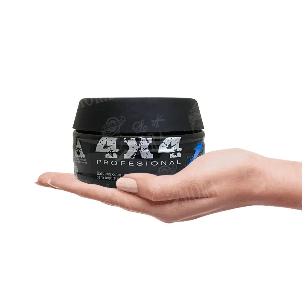 4 X 4 BALSAMO CUBRE CANAS PARA BIGOTE Y BARBA 100GR Perfumería la Mora