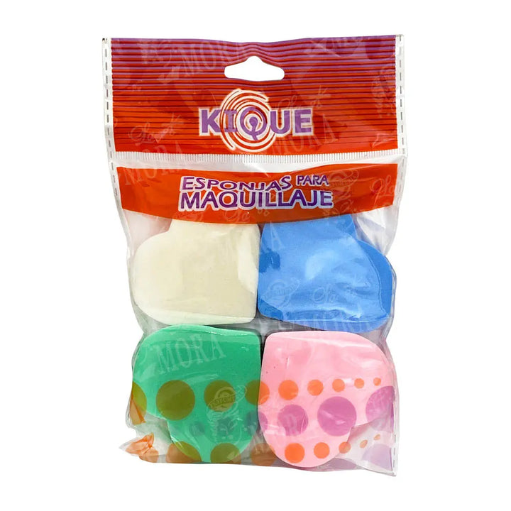 ESPONJA KIQUE PARA MAQUILLAJE 4 PZS MOD OM-0003 Perfumería la Mora