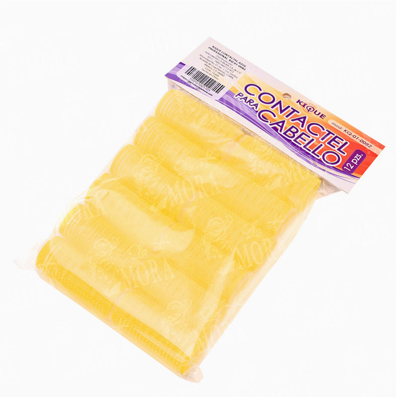 KIQUE TUBO DE VELCRO CONTACTEL PROFESIONAL AMARILLO MOD KQ-01-0082