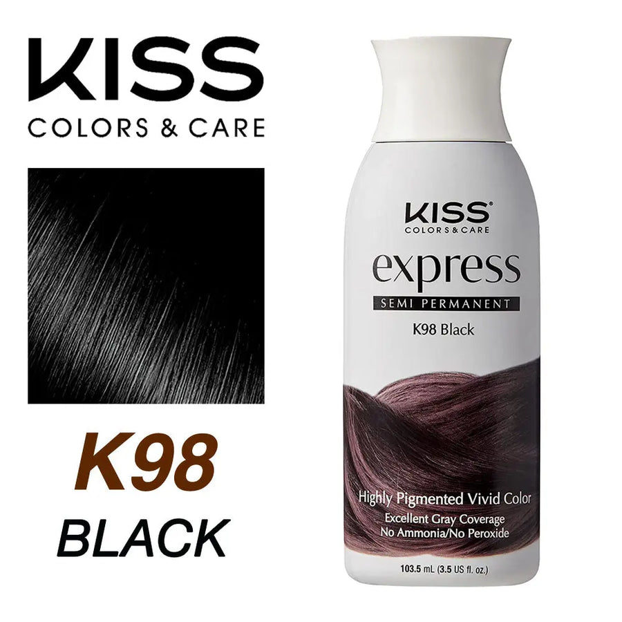 KISS EXPRESS TINTE K98 BLACK 103.5 ML 3.5 OZ Perfumería la Mora