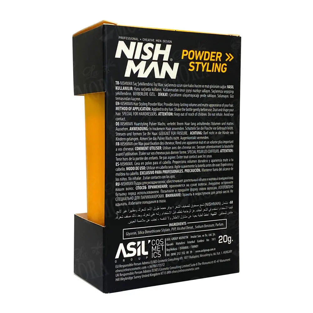 NISH MAN POLVO VOLUMINIZADOR MATIFICANTE 20 GR Perfumería la Mora