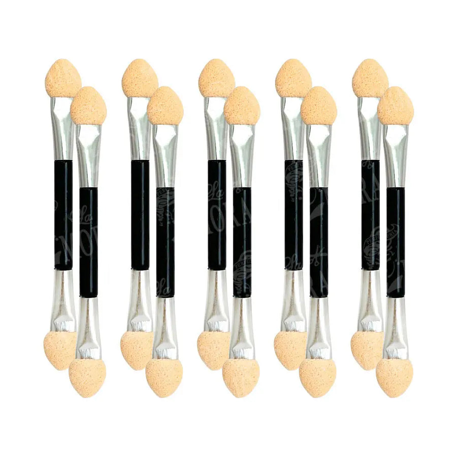 PINCEL PARA SOMBRA DOBLE ESPONJA KIQUE 10 PZS MOD OM-0008 Perfumería la Mora