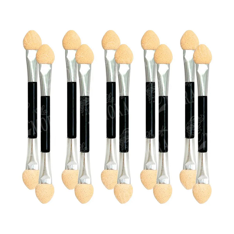 PINCEL PARA SOMBRA DOBLE ESPONJA KIQUE 10 PZS MOD OM-0008 Perfumería la Mora