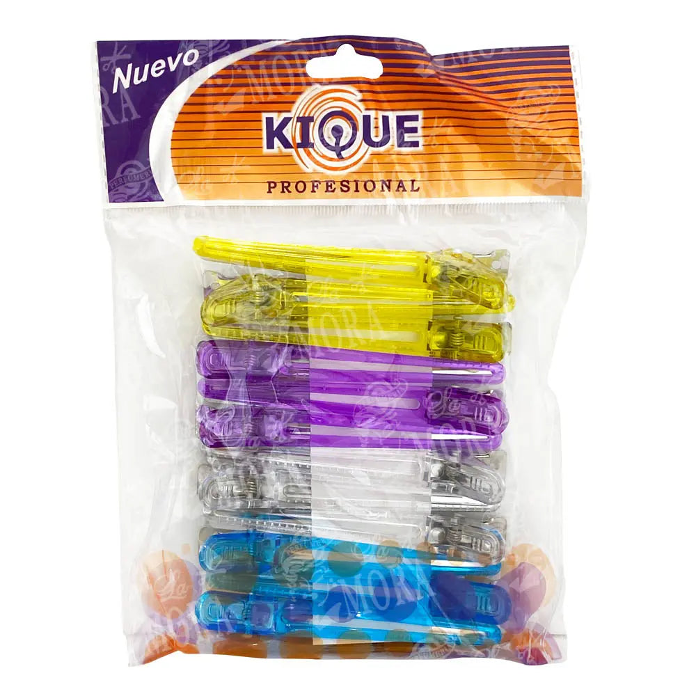 PINZAS PICO DE GARZA DE COLORES KIQUE 12PZAS KQ-0022 Perfumería la Mora