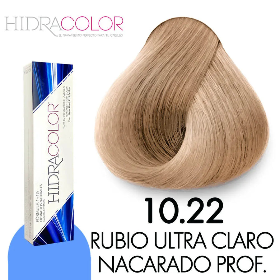 TINTE HIDRACOLOR H10.22 RUBIO ULTRA CLARO NACARADO PROFUNDO 90 ML Perfumería la Mora