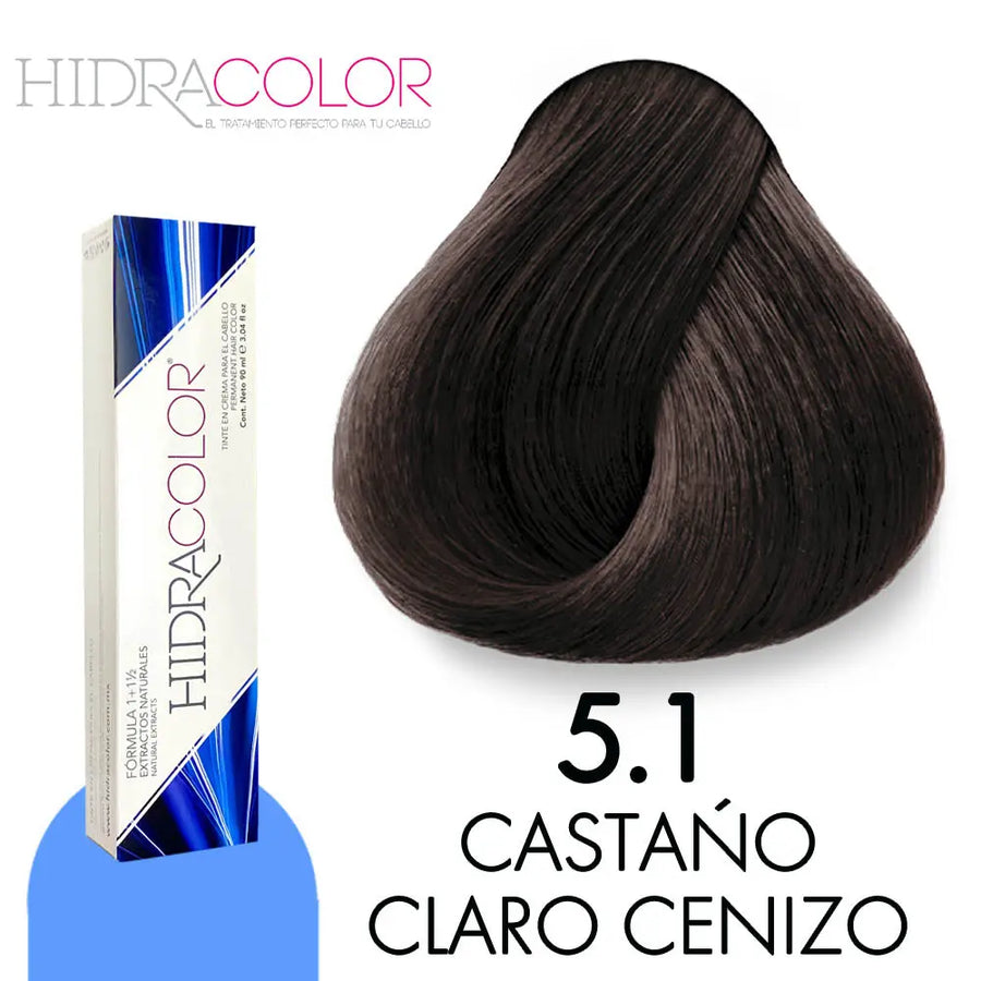 TINTE HIDRACOLOR H5.1 CASTAÑO CLARO CENIZO 90 ML Perfumería la Mora