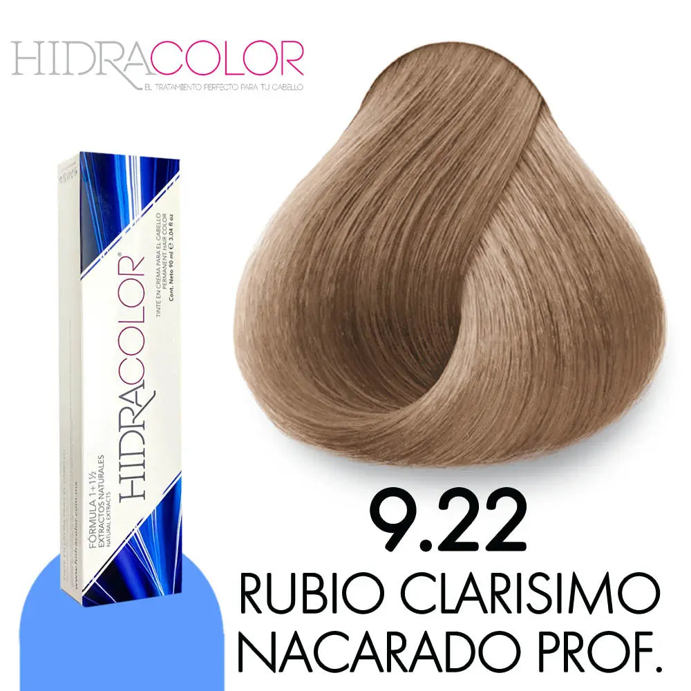 TINTE HIDRACOLOR H9.22 RUBIO CLARISIMO NACARADO PROFUNDO 90 ML Perfumería la Mora