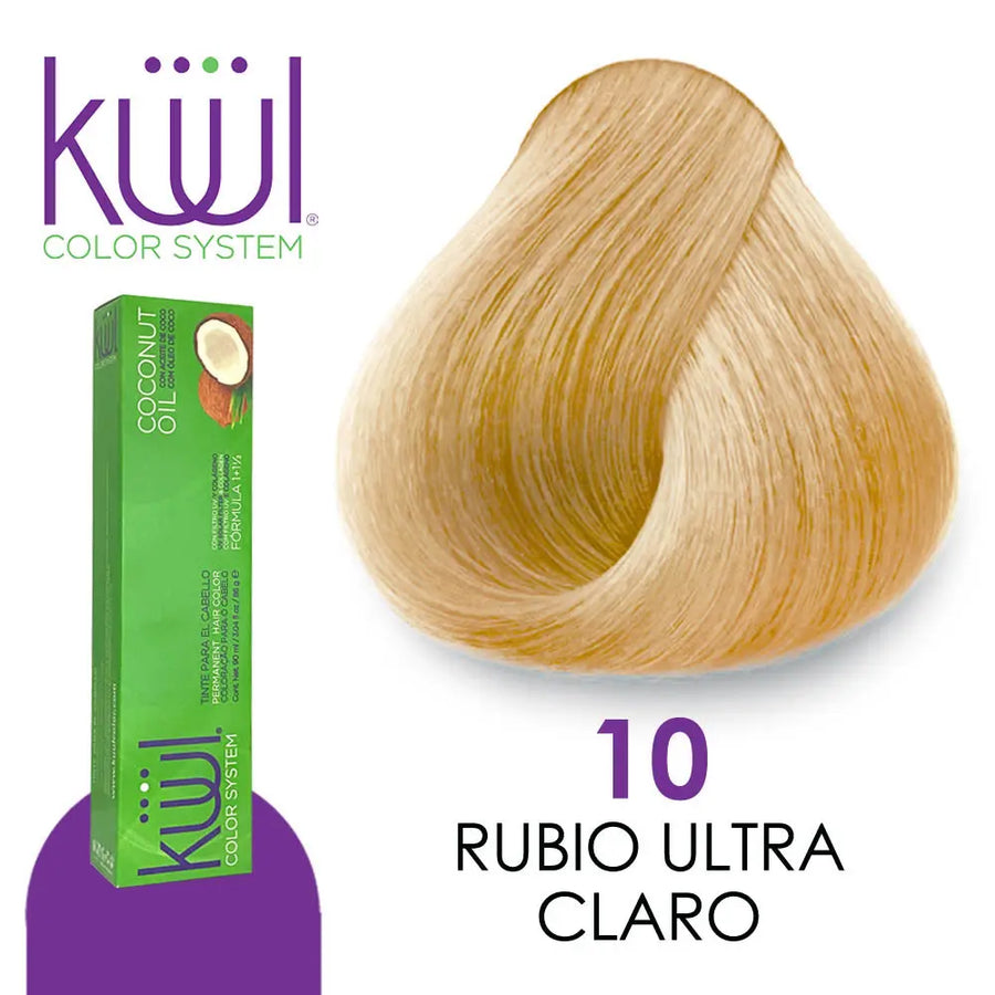 TINTE KUUL PROFESIONAL TONO K10 RUBIO ULTRA CLARO 90 ML + PEROXIDO DE 135ML GRATIS Perfumería la Mora