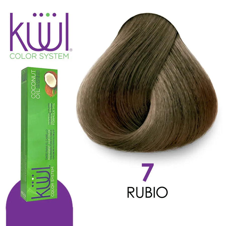 TINTE KUUL PROFESIONAL TONO K7 RUBIO 90 ML + PEROXIDO DE 135ML GRATIS Perfumería la Mora