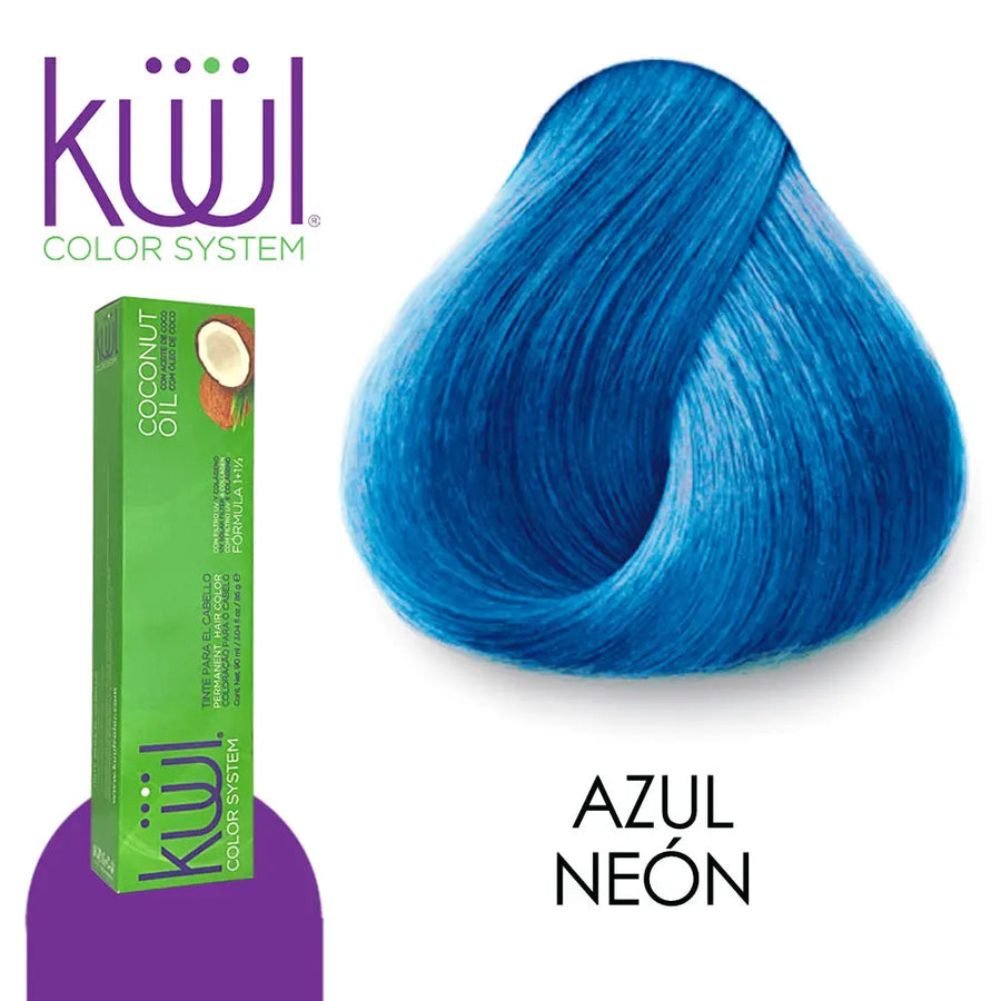 TINTE KUUL PROFESIONAL TONO KNEON AZUL 90 ML Perfumería la Mora