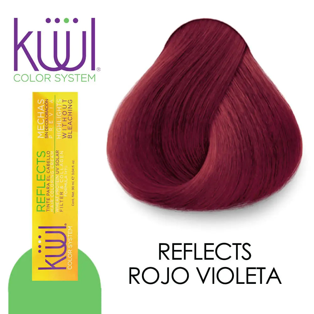TINTE KUUL PROFESIONAL TONO REFLECTS ROJO VIOLETA 90 ML + PEROXIDO DE 135 ML Perfumería la Mora