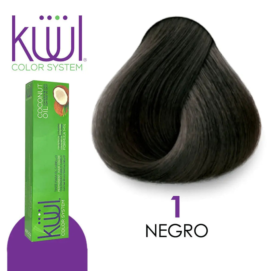 TINTE KUULPROFESIONAL TONO K1 NEGRO 90 ML + PEROXIDO DE 135ML GRATIS Perfumería la Mora