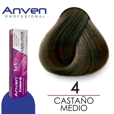 TINTE PARA CABELLO ANVEN A4 CASTAÑO MEDIO 90GR Perfumería la Mora