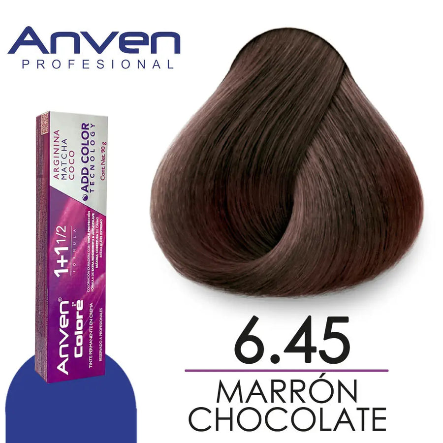 TINTE PARA CABELLO ANVEN A6.45 MARRON CHOCOLATE 90GR Perfumería la Mora