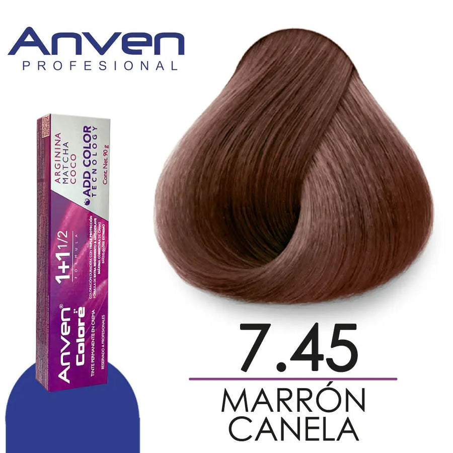 TINTE PARA CABELLO ANVEN A7.45 MARRON CANELA 90GR Perfumería la Mora