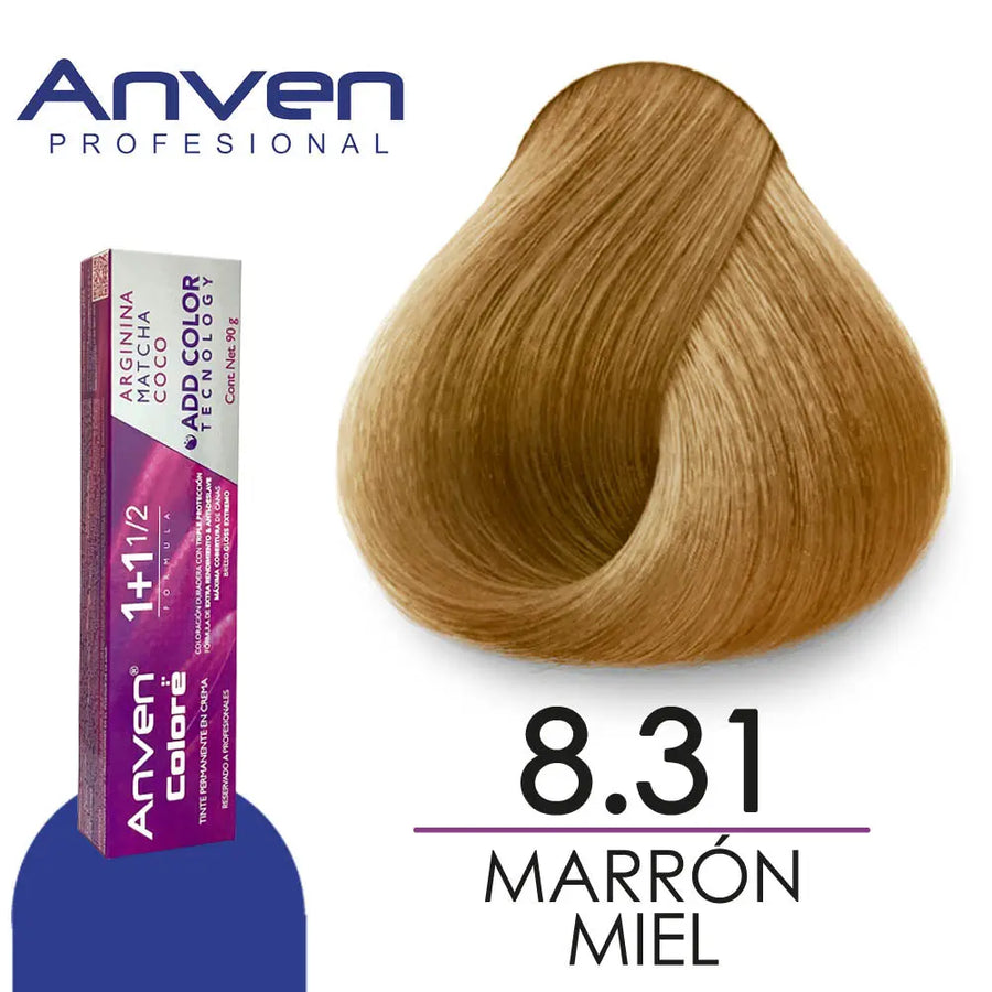 TINTE PARA CABELLO ANVEN A8.31 MARRON MIEL 90GR Perfumería la Mora