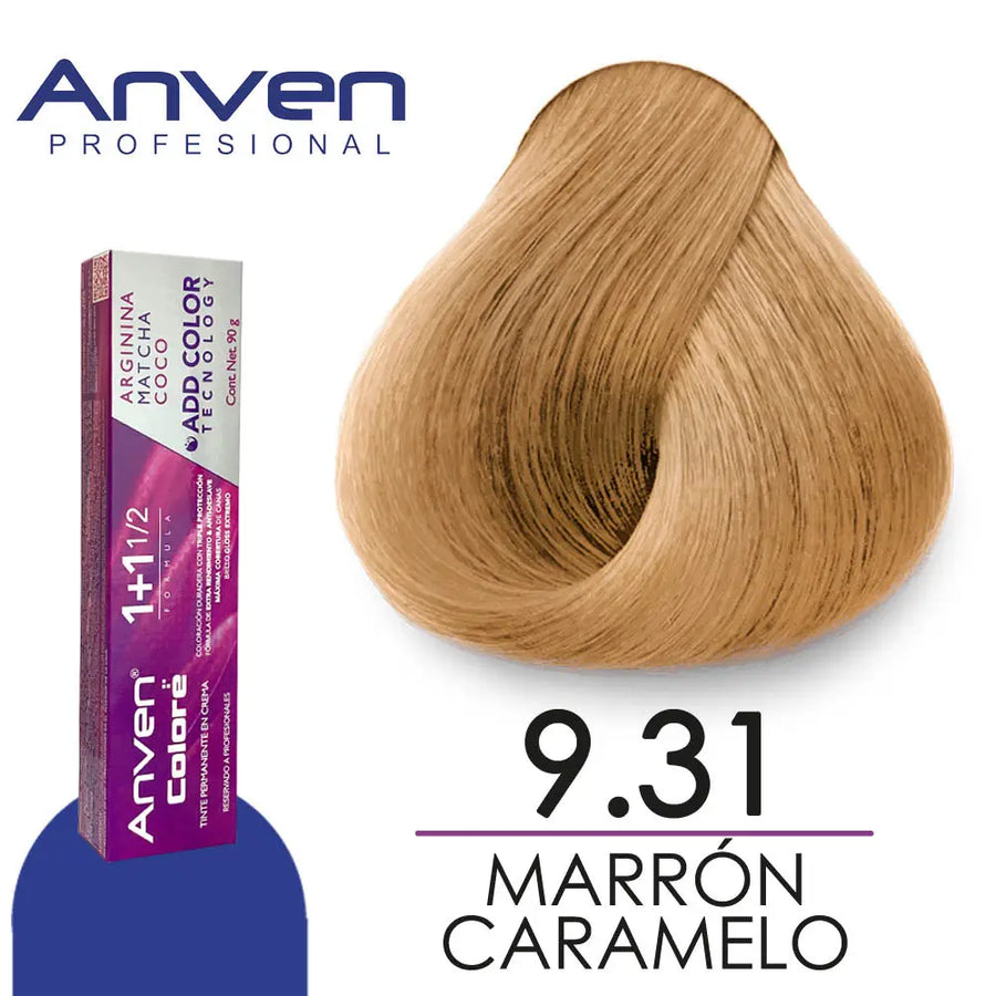 TINTE PARA CABELLO ANVEN A9.31 MARRON CARAMELO 90GR Perfumería la Mora