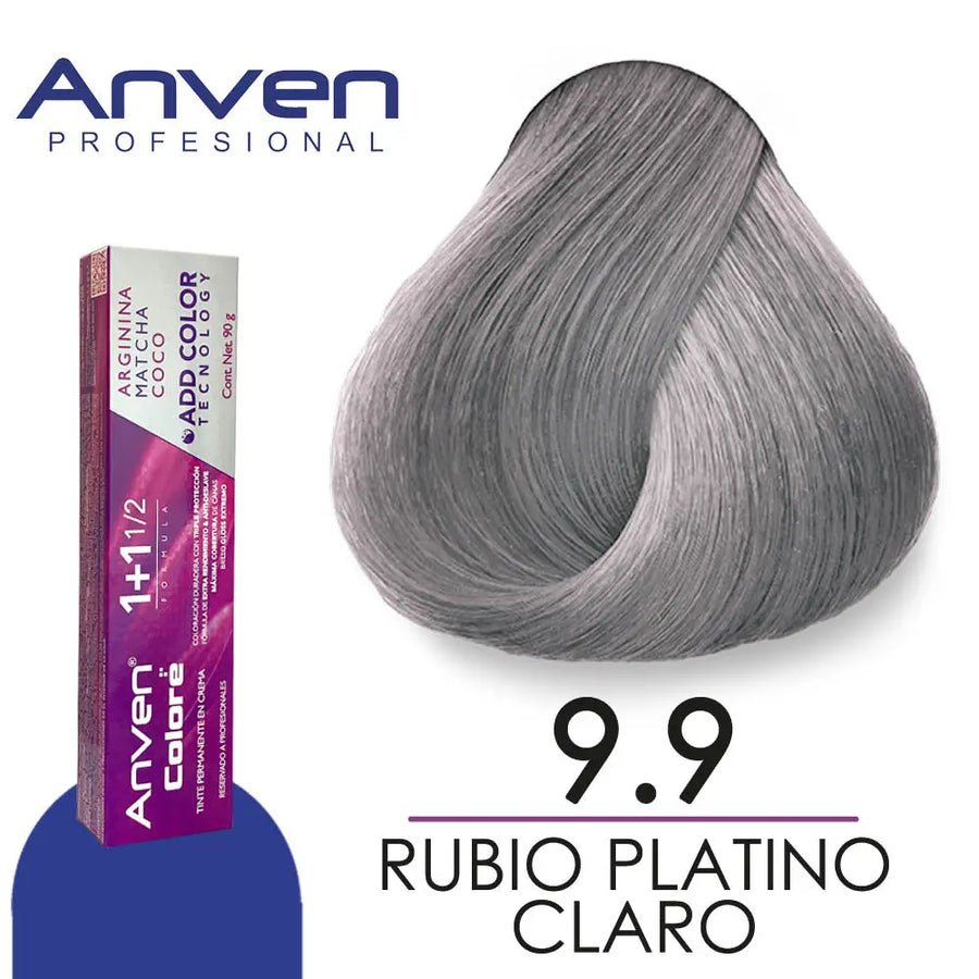 TINTE PARA CABELLO ANVEN A9.9 RUBIO PLATINO CLARO 90GR Perfumería la Mora