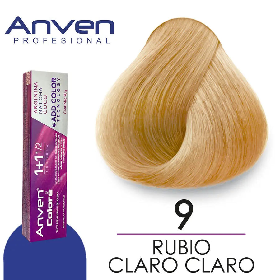 TINTE PARA CABELLO ANVEN A9 RUBIO CLARO CLARO 90GR Perfumería la Mora