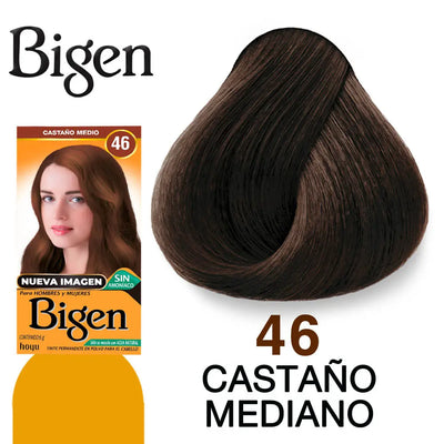 TINTE PARA CABELLO BIGEN 46 CASTAÑO MEDIANO 6 GR Perfumería la Mora