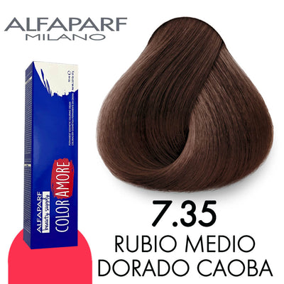 ALFAPARF COLOR AMORE TINTE CA7.35 RUBIO MEDIO DORADO CAOBA 90 ML