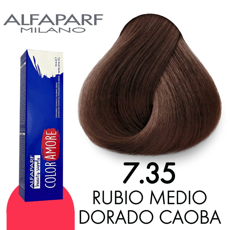 ALFAPARF COLOR AMORE TINTE CA7.35 RUBIO MEDIO DORADO CAOBA 90 ML