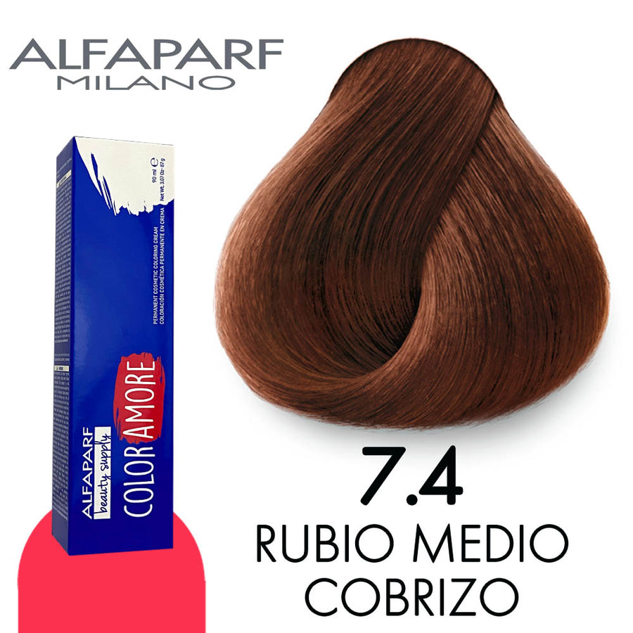 ALFAPARF COLOR AMORE TINTE CA7.4 RUBIO MEDIO COBRIZO 90 ML