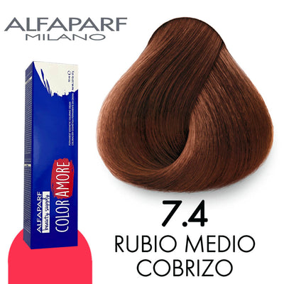 ALFAPARF COLOR AMORE TINTE CA7.4 RUBIO MEDIO COBRIZO 90 ML