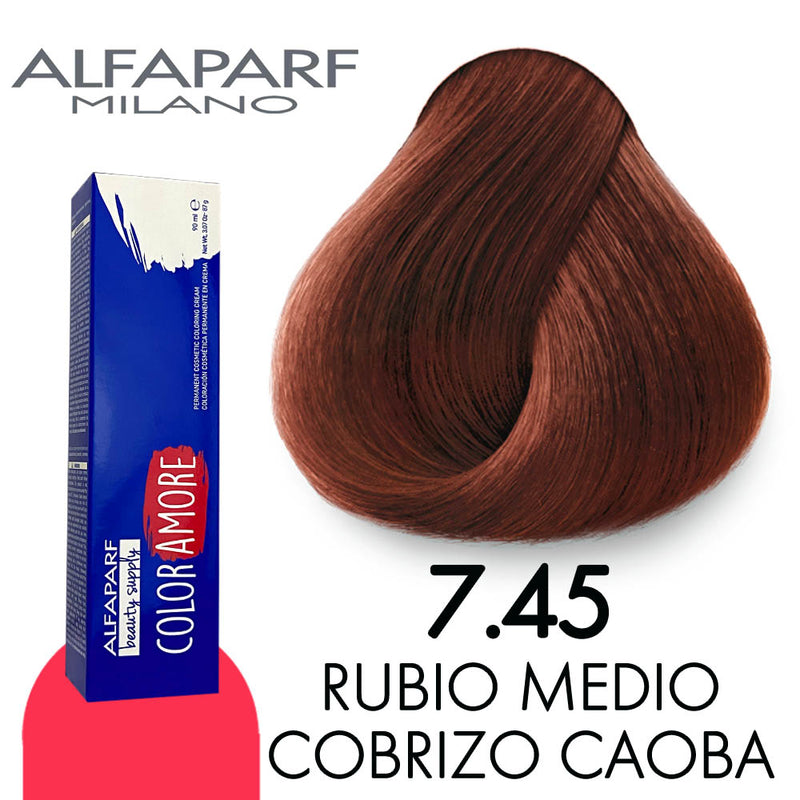 ALFAPARF COLOR AMORE TINTE CA7.45 RUBIO MEDIO COBRIZO CAOBA 90 ML
