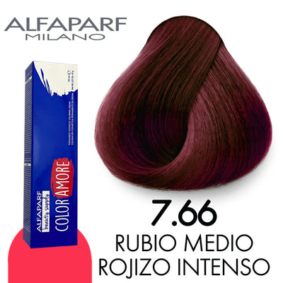 ALFAPARF COLOR AMORE TINTE CA7.66 RUBIO MEDIO ROJIZO INTENSO 90 ML