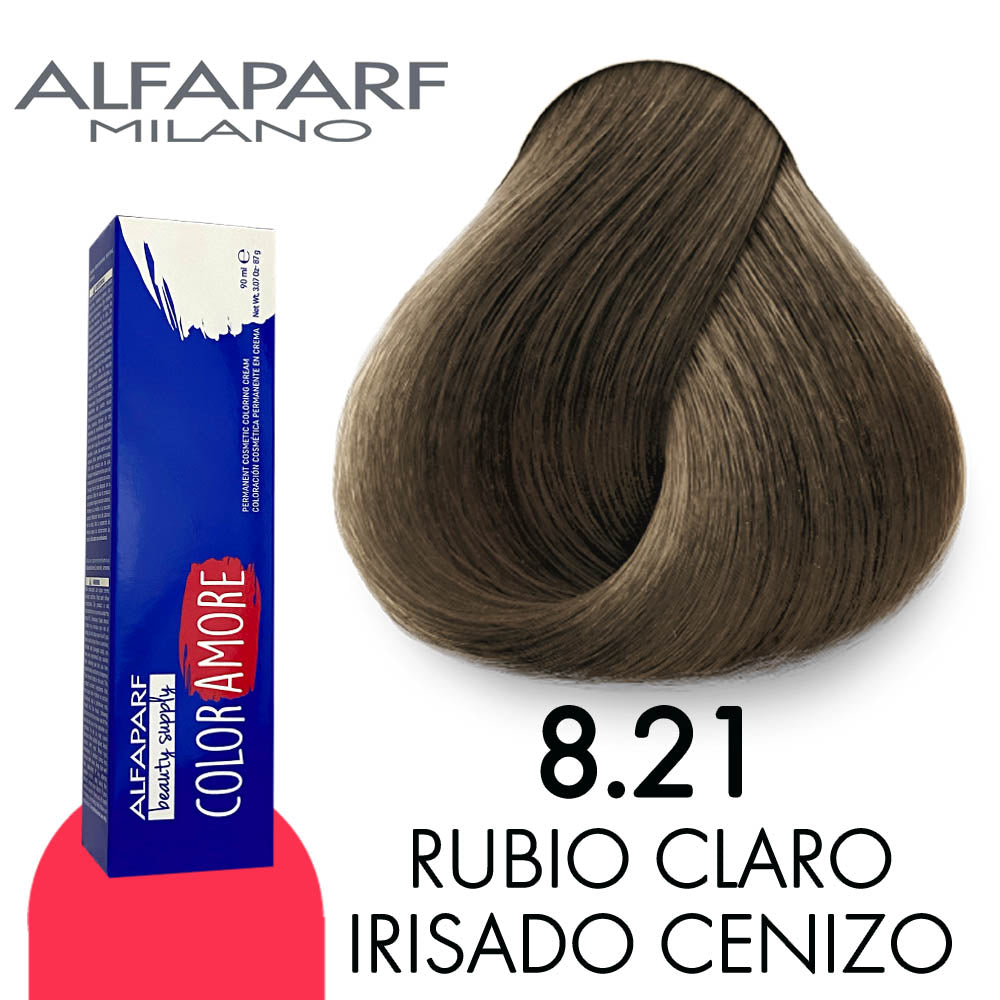 ALFAPARF COLOR AMORE TINTE CA8.21 RUBIO CLARO IRISADO CENIZO 90 ML