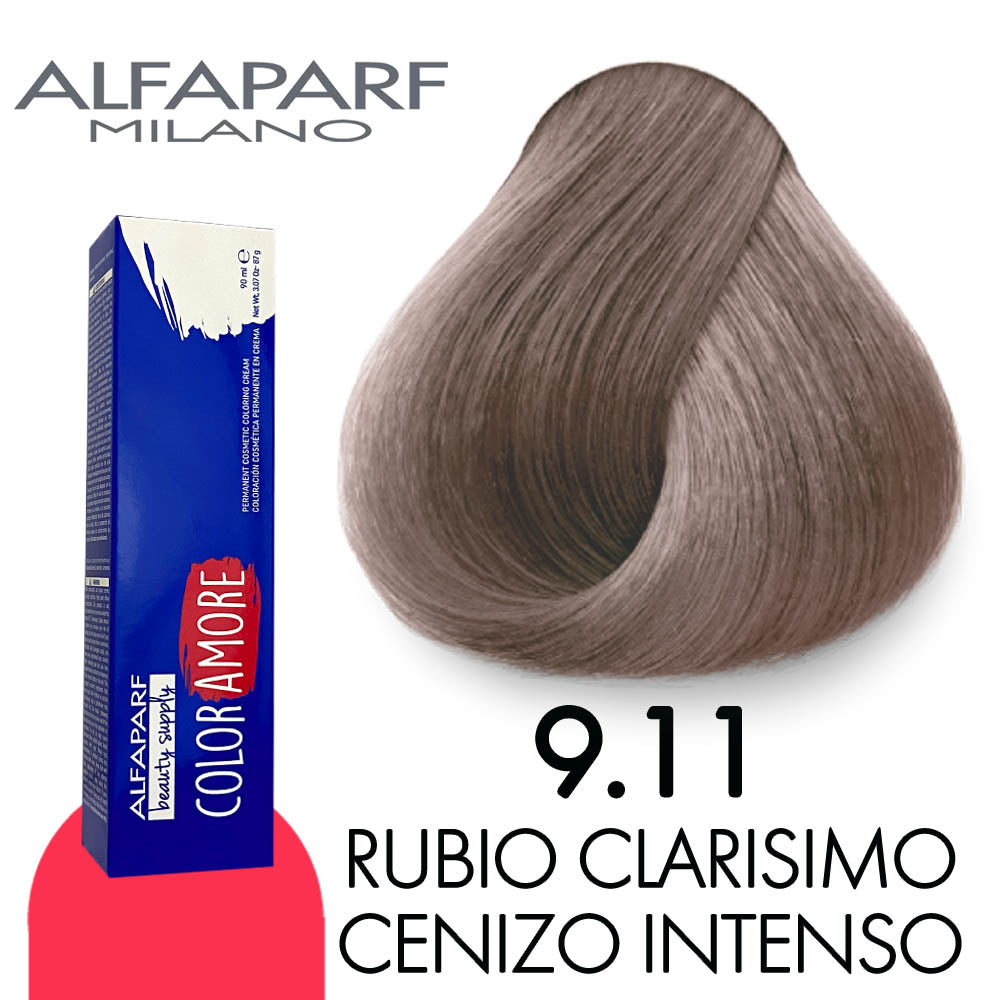 ALFAPARF COLOR AMORE TINTE CA9.11 RUBIO CLARISIMO CENIZO INTENSO 90 ML