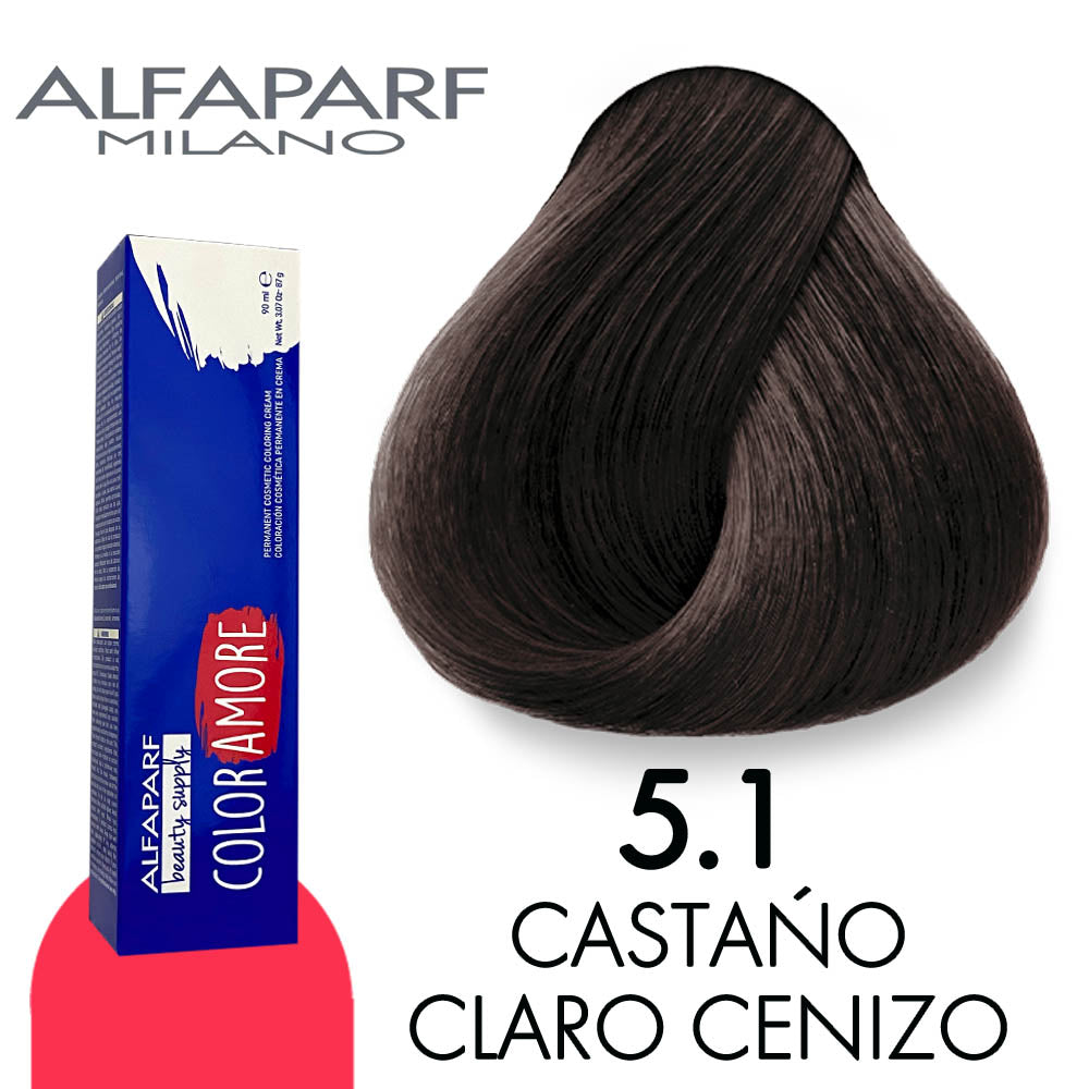ALFAPARF COLOR AMORE TINTE CA5.1 CASTAÑO CLARO CENIZO 90 ML