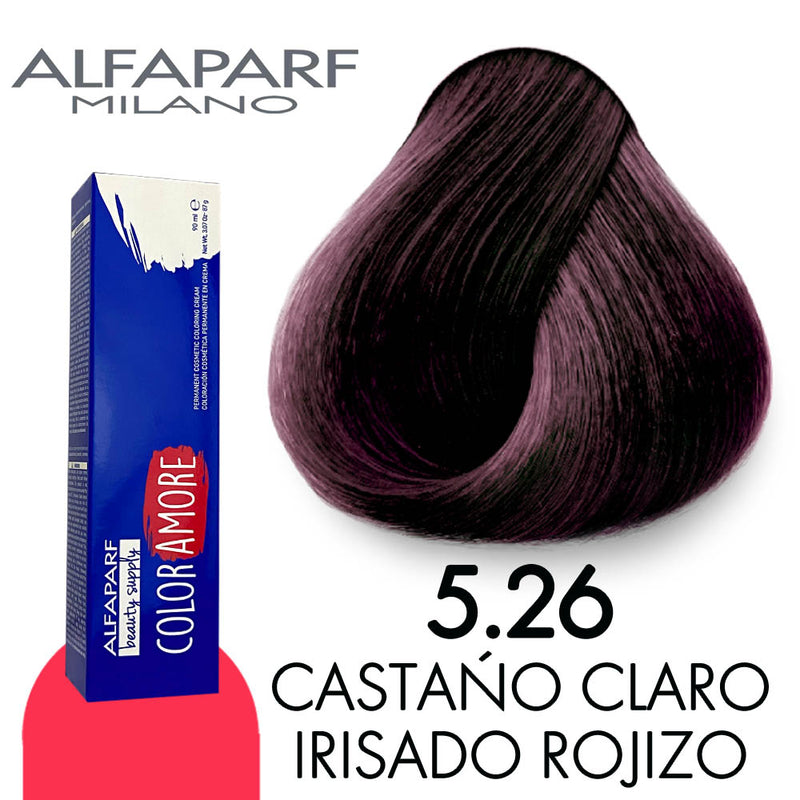 ALFAPARF COLOR AMORE TINTE CA5.26 CASTAÑO CLARO IRISADO ROJIZO 90 ML
